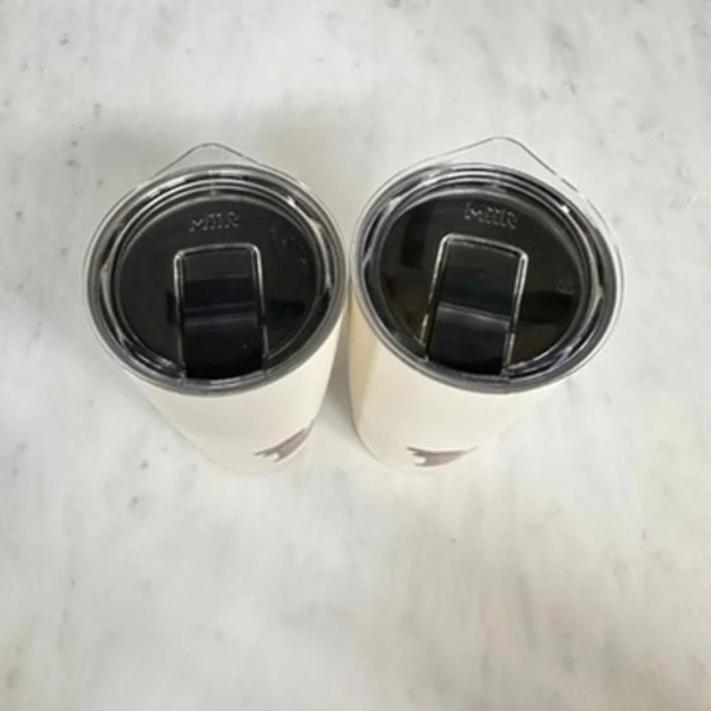 Starbucks MiiR 16oz Tumbler Set Cream Brown Dog Scarf Insulated Stainless Steel